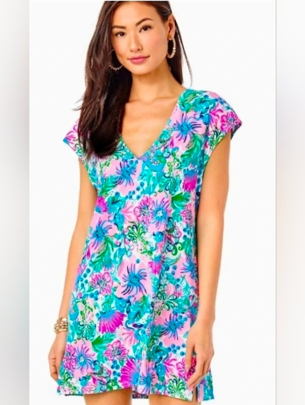 Lilly Pulitzer Talli Swim Coverup Dress  Mandevilla Baby Paradise Petal Luxletic